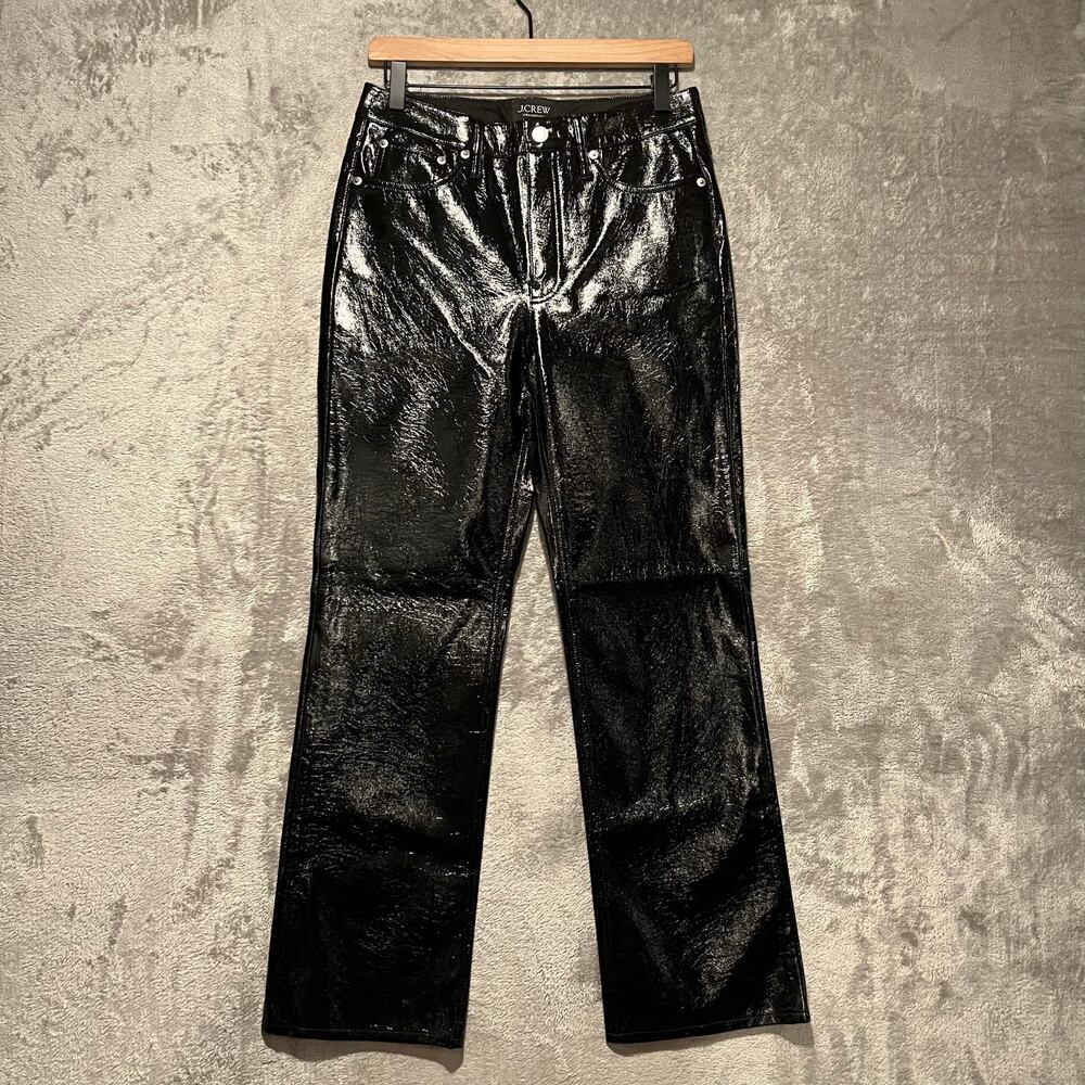 J. CREW COLLECTION Demi Boot Pants Faux Patent Leather High‎ Rise Cropped 27 New